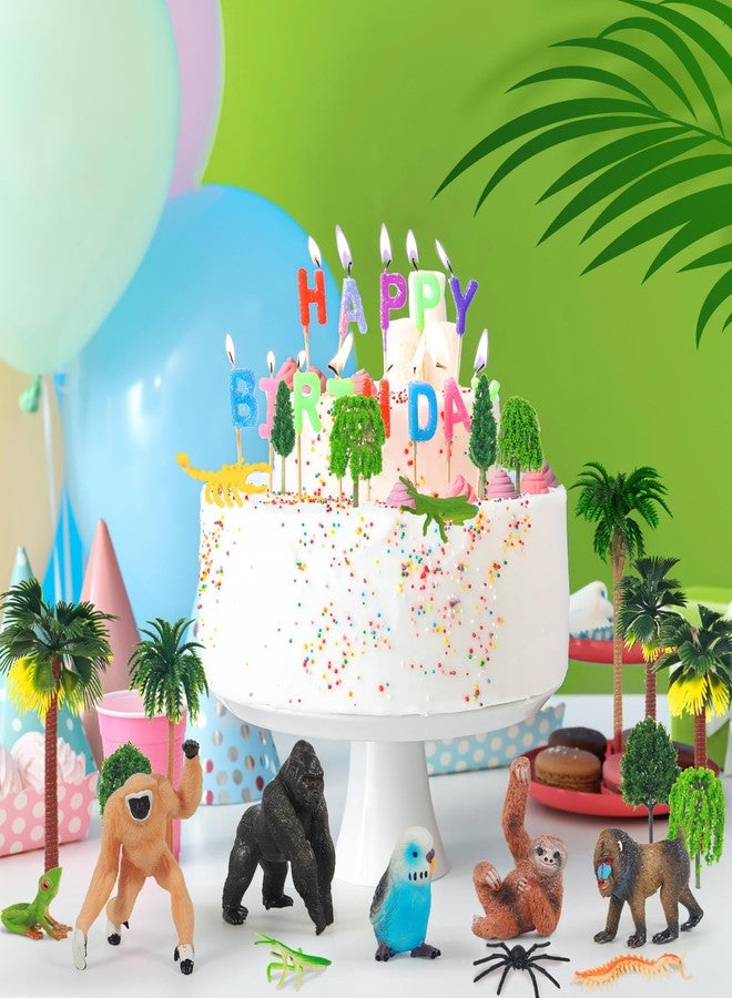 snaxuda 35 Pack Rainforest Animals Figures Set Animal Cake Decor Assorted Creatures Diorama Animals Model Trees for Birthday Party Favors, Piñata Fillers - Image 4